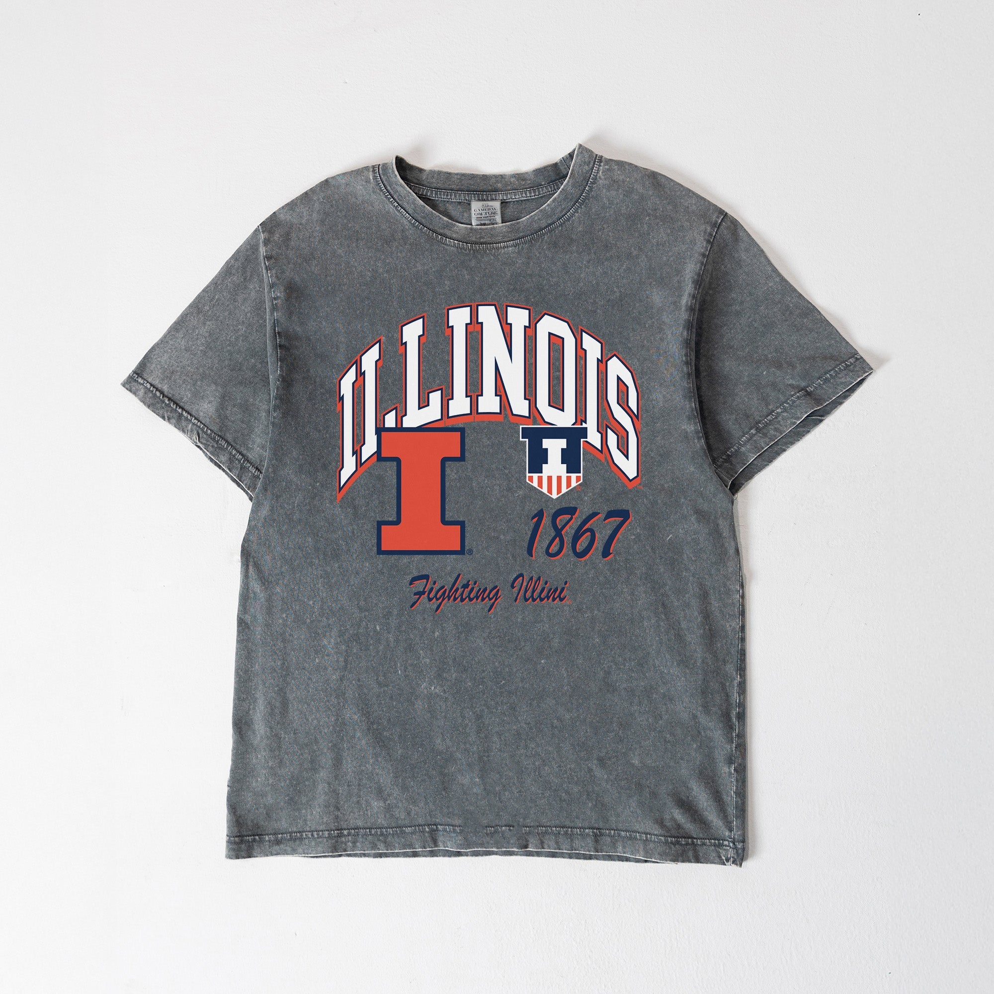 ILLINOIS FIGHTING ILLINI CLASSIC MOTION WASHED RELAXED FIT TEE