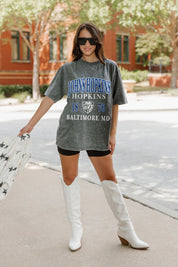 JOHNS HOPKINS BLUEJAYS THROWBACK OVERSIZED CREWNECK TEE