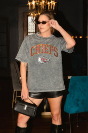 KANSAS CITY CHIEFS BLING SEASON OVERSIZED CREWNECK TEE
