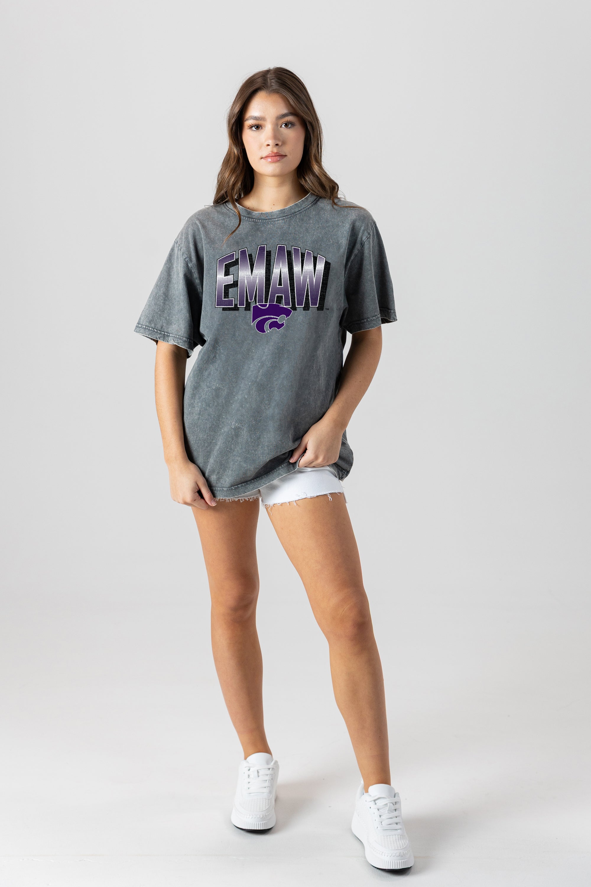 KANSAS STATE WILDCATS PEAK PERFORMANCE OVERSIZED CREWNECK TEE