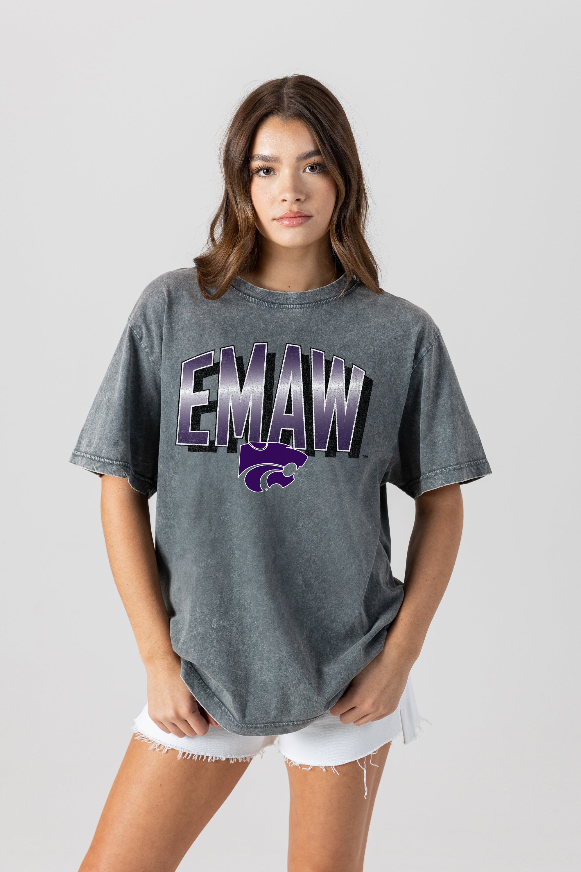 KANSAS STATE WILDCATS PEAK PERFORMANCE OVERSIZED CREWNECK TEE