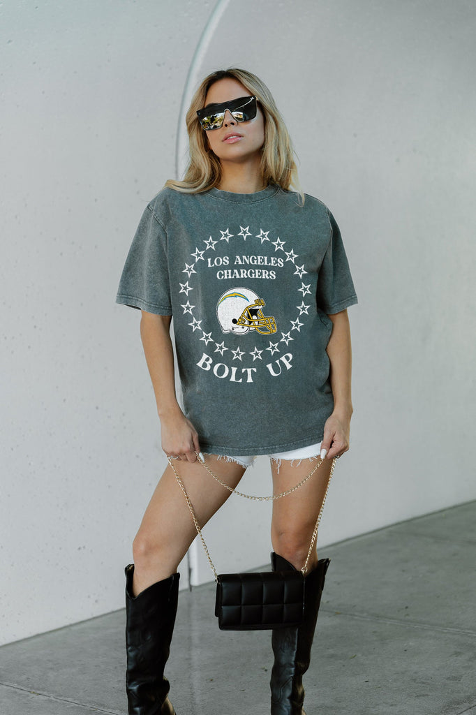 LOS ANGELES CHARGERS BRIGHTEST STAR OVERSIZED CREWNECK TEE