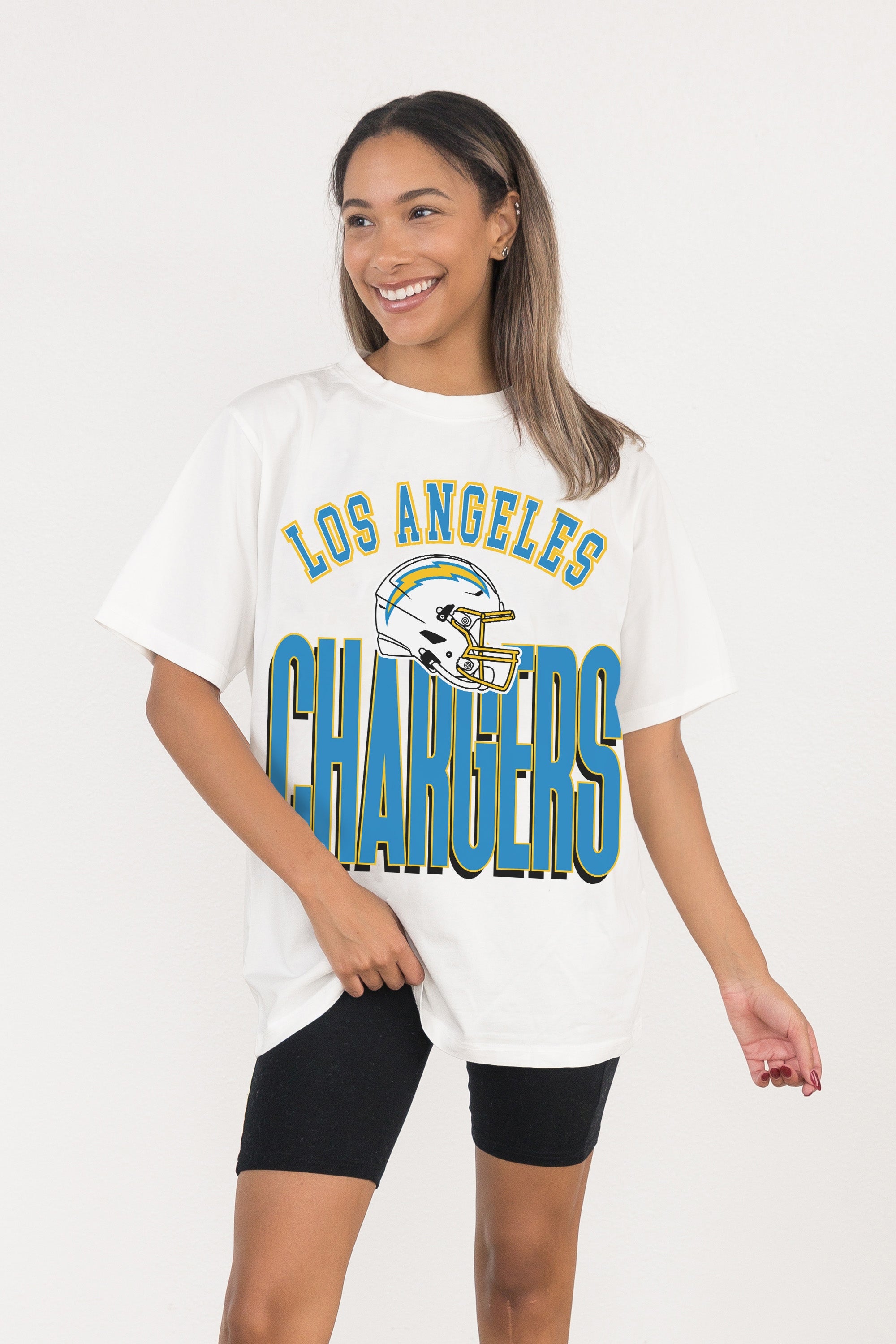 LOS ANGELES CHARGERS FIERCE FOCUS WASHED RELAXED FIT TEE