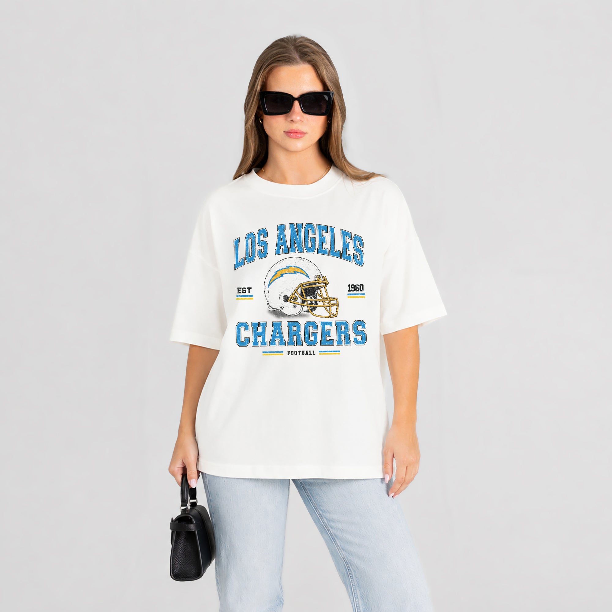 LOS ANGELES CHARGERS PLAY TO WIN WASHED RELAXED FIT TEE