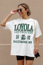 Ivory Loyola Greyhounds Unity Oversized Tee - Graphic Detail Close-Up, Trendy Gameday Shirt | Gameday Couture - SOHO