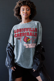 LOUISVILLE CARDINALS KEEP THE LEAD OVERSIZED CREWNECK TEE
