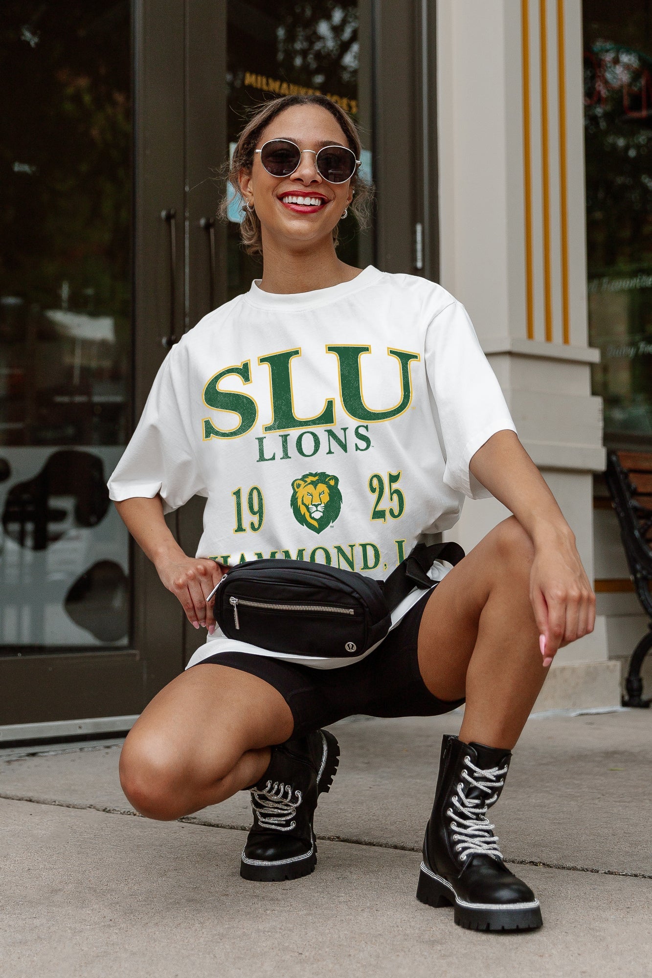 SOUTHEASTERN LOUISIANA LIONS UNITY OVERSIZED CREWNECK TEE