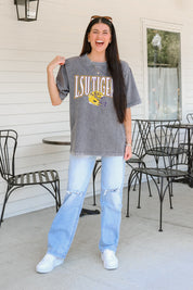 LSU TIGERS PLAYBOOK WIN OVERSIZED CREWNECK TEE