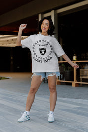 LAS VEGAS RAIDERS ON POINT OVERSIZED CREWNECK TEE - On Model Pose | Gameday Couture - SOHO