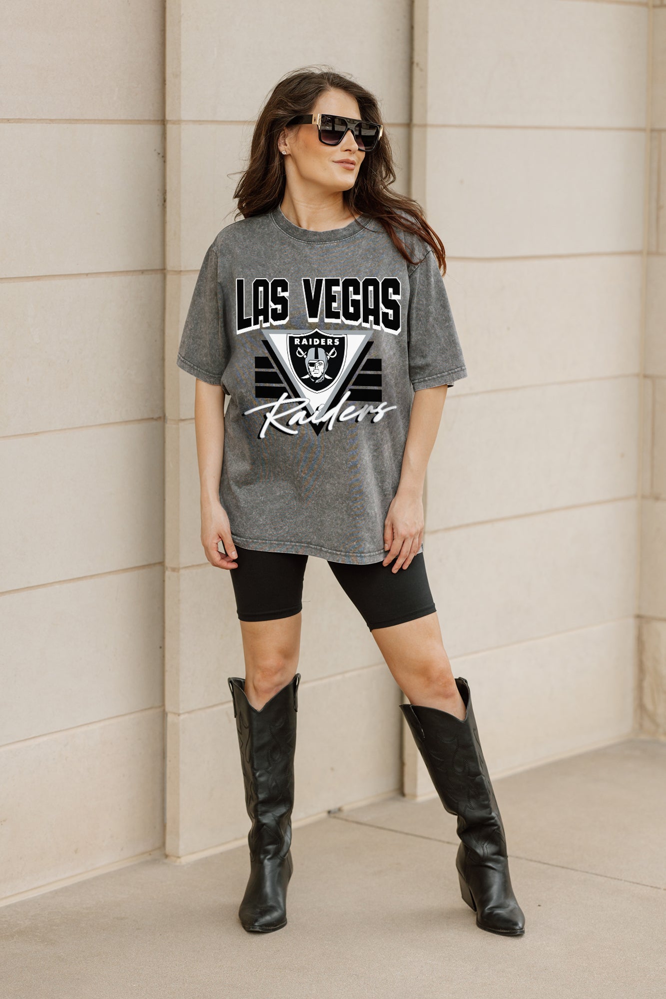 LAS VEGAS RAIDERS PLAY IT FORWARD OVERSIZED CREWNECK TEE