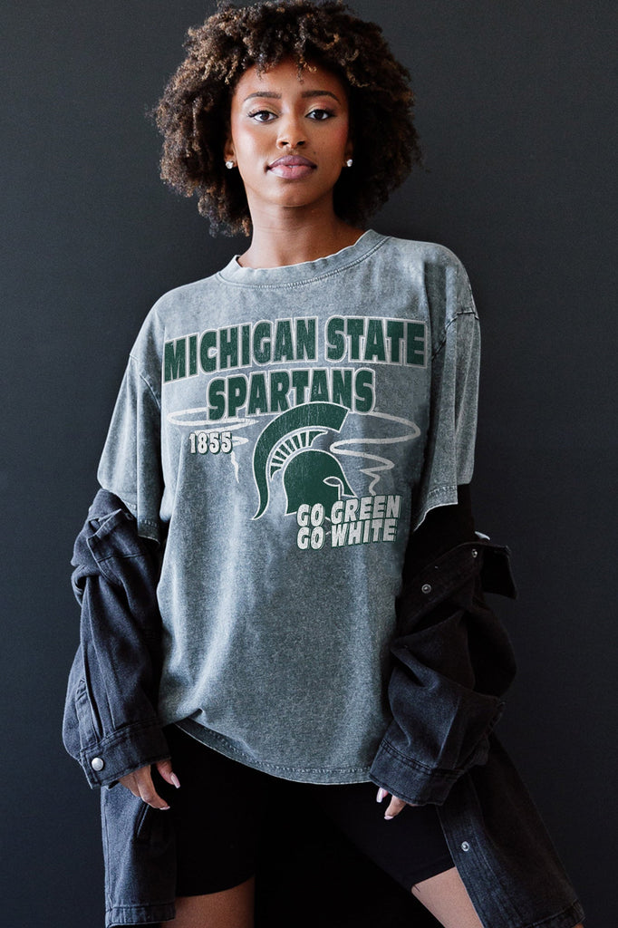 MICHIGAN STATE SPARTANS KEEP THE LEAD OVERSIZED CREWNECK TEE
