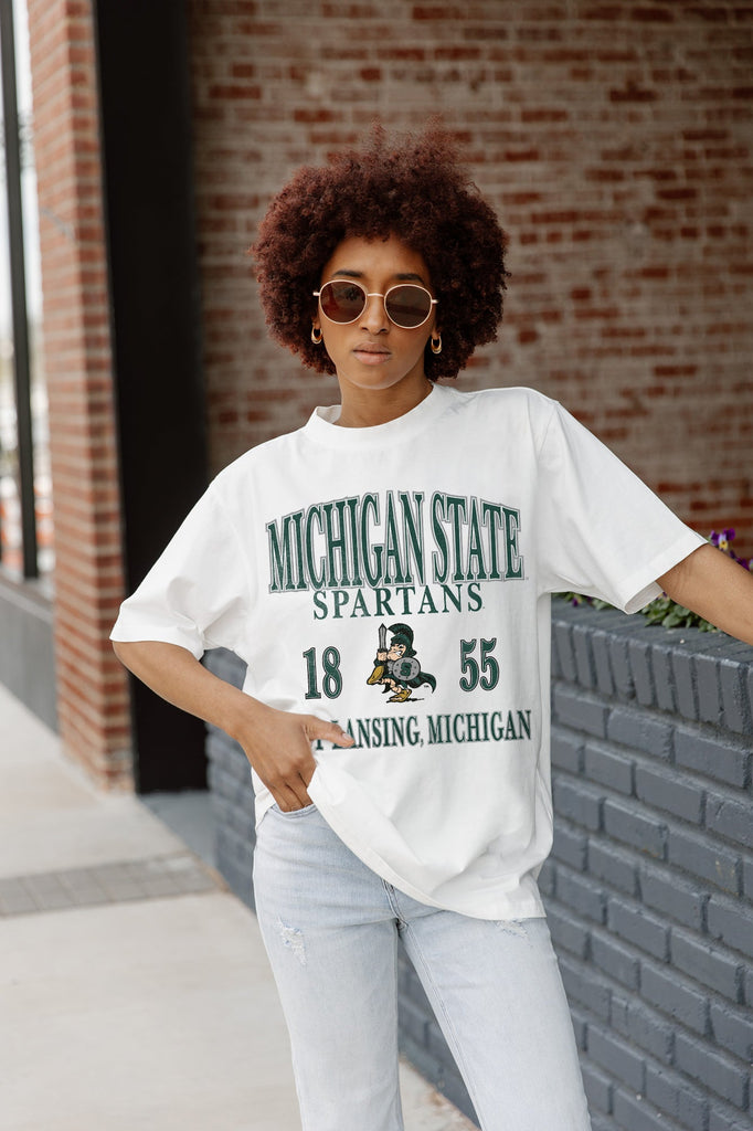 MICHIGAN STATE SPARTANS OLD SCHOOL COOL OVERSIZED CREWNECK TEE