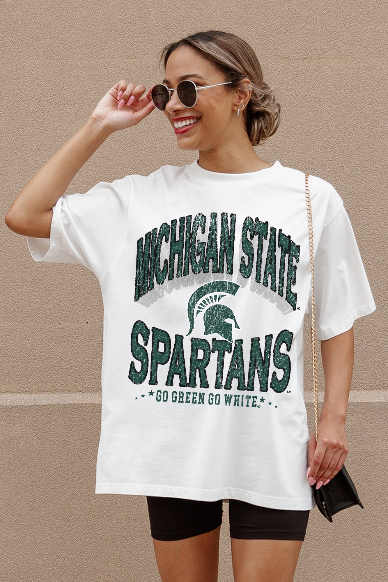 MICHIGAN STATE SPARTANS SHAKEDOWN OVERSIZED CREWNECK TEE