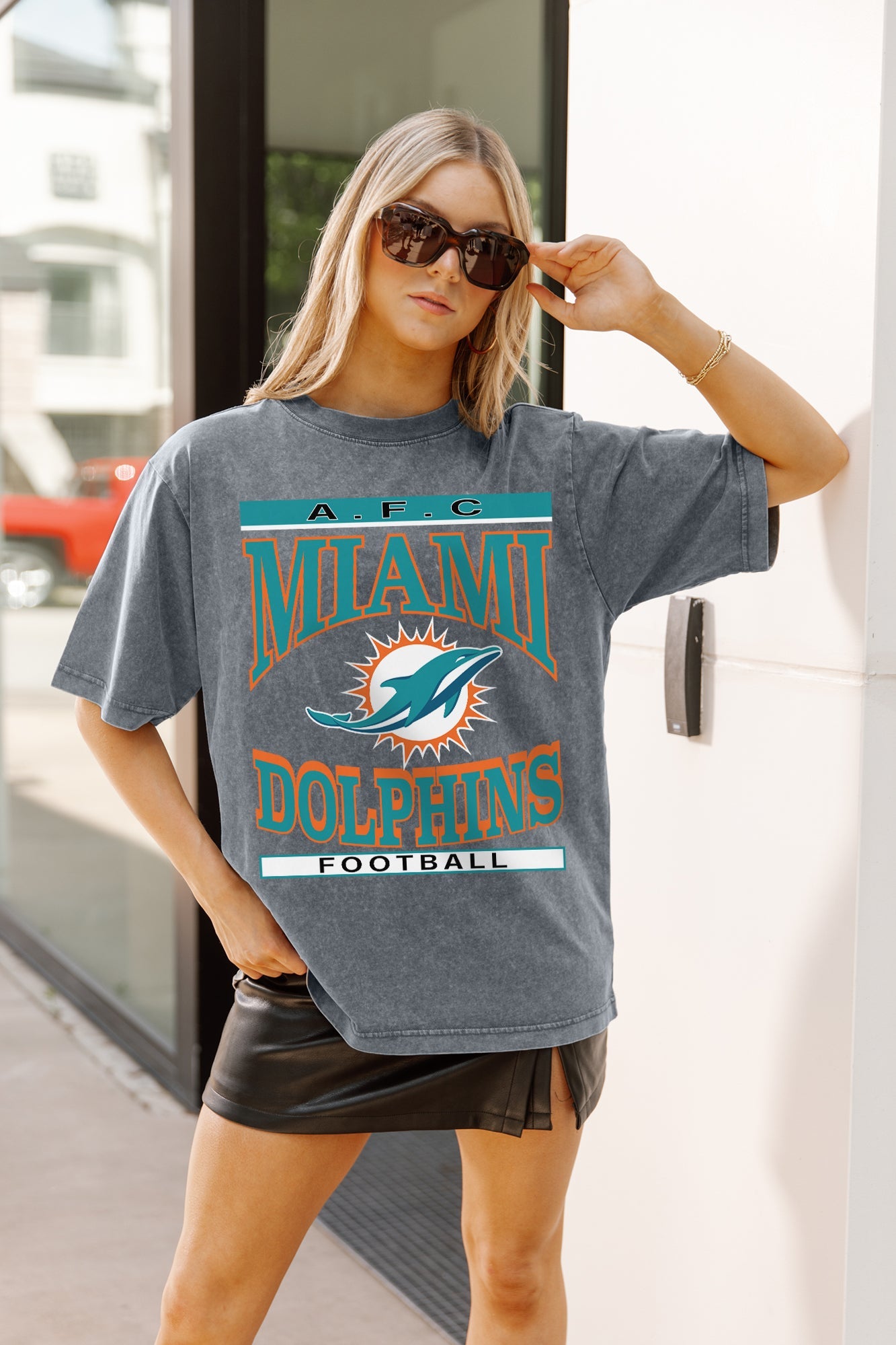 MIAMI DOLPHINS CLASSIC GRIND WASHED RELAXED FIT TEE