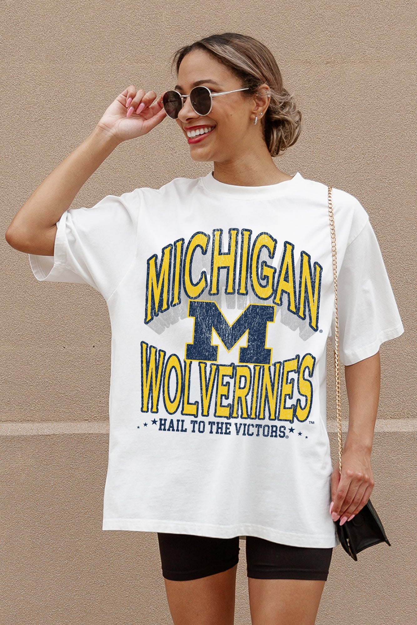 MICHIGAN WOLVERINES SHAKEDOWN OVERSIZED CREWNECK TEE