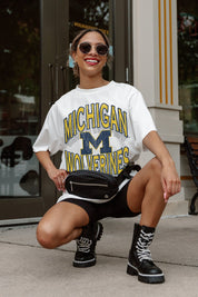 MICHIGAN WOLVERINES SHAKEDOWN OVERSIZED CREWNECK TEE