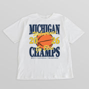 MICHIGAN WOLVERINES 2026 MEN'S NATIONAL BASKETBALL CHAMPIONS WASHED RELAXED FIT TEE