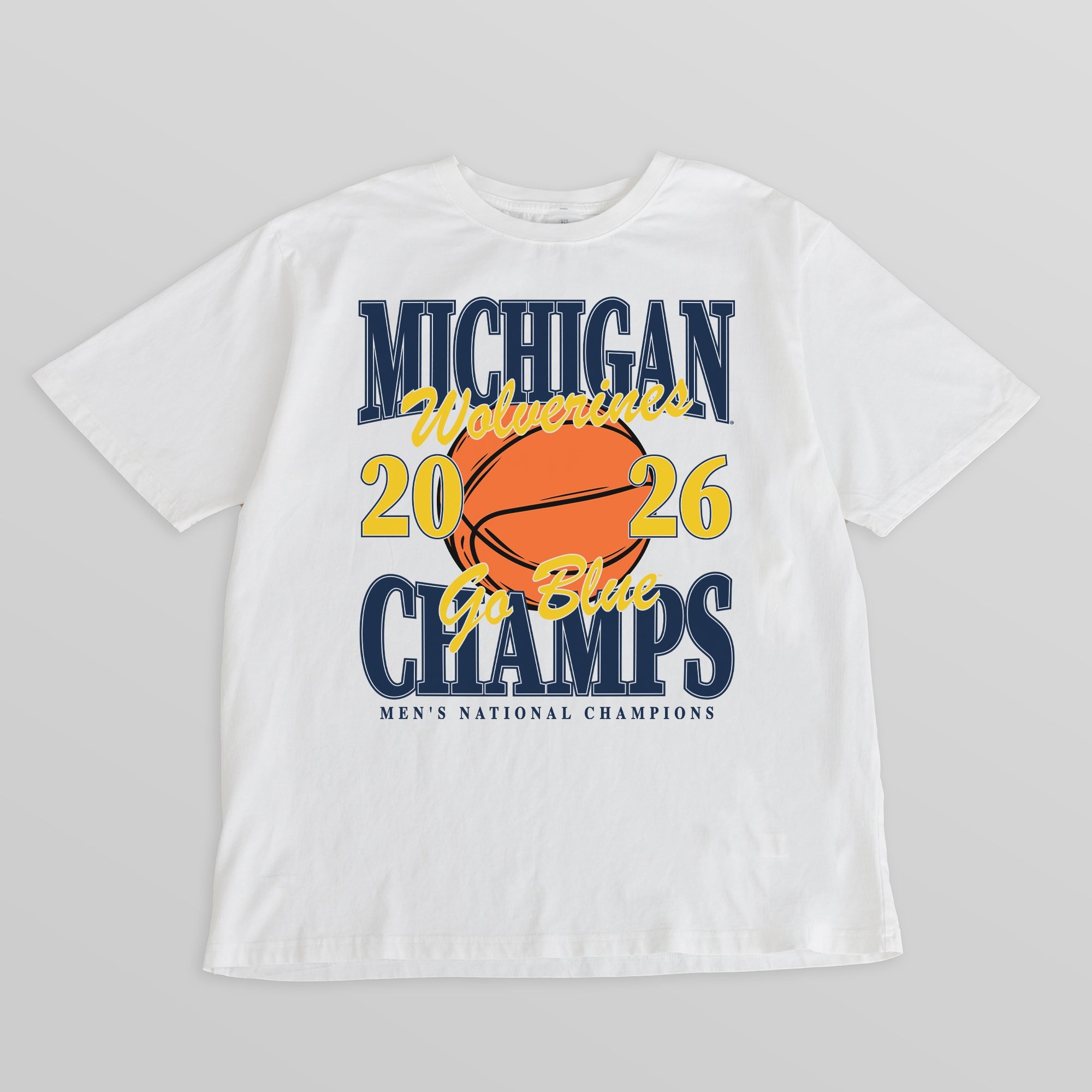 MICHIGAN WOLVERINES 2026 MEN'S NATIONAL BASKETBALL CHAMPIONS WASHED RELAXED FIT TEE