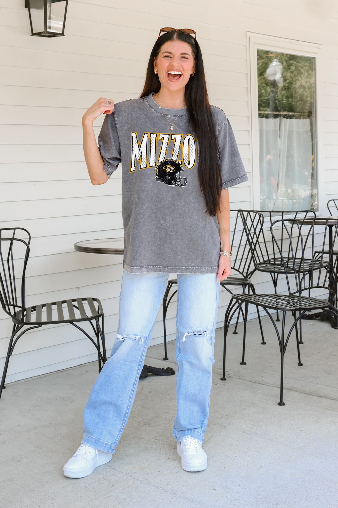 MISSOURI TIGERS PLAYBOOK WIN OVERSIZED CREWNECK TEE