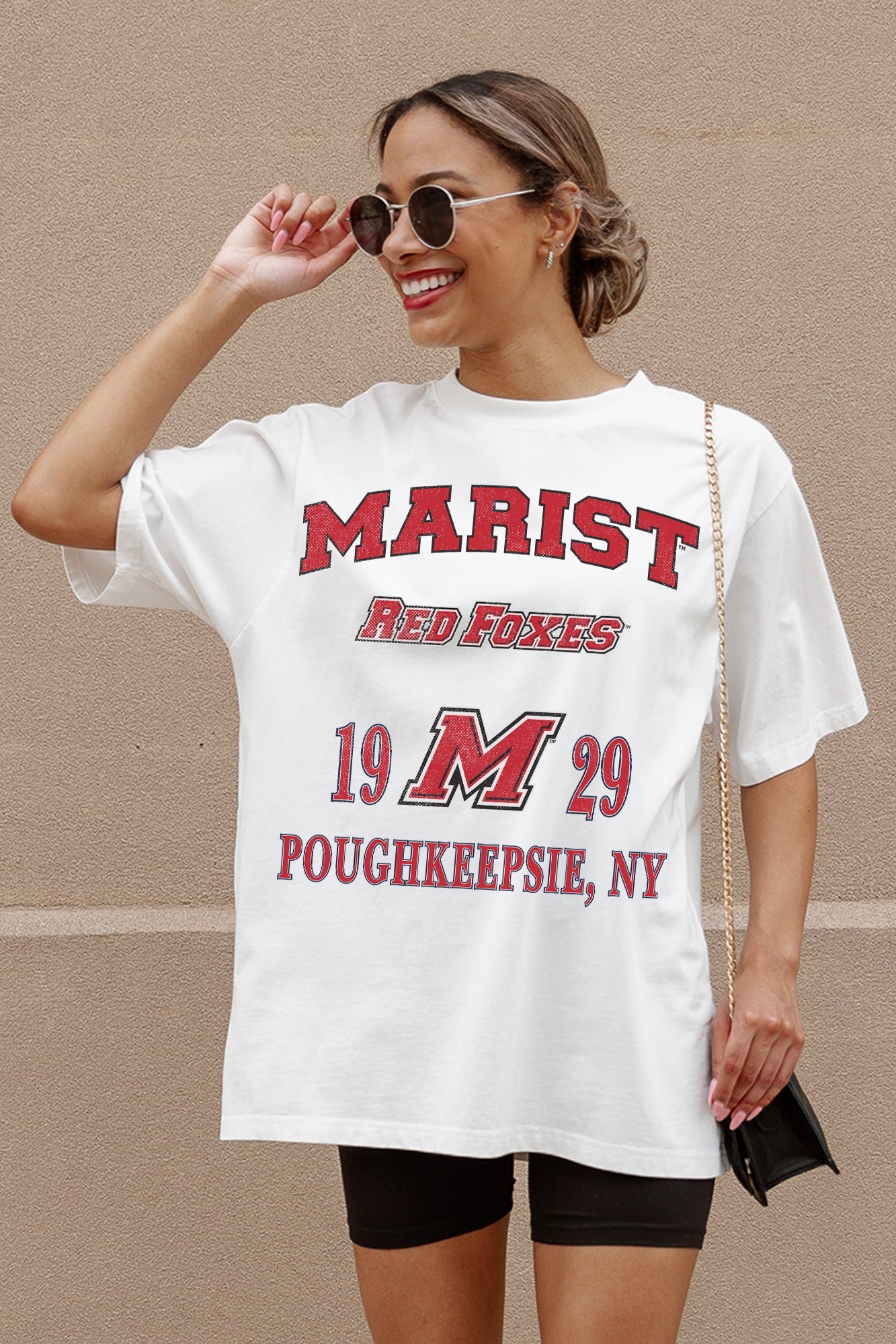 MARIST RED FOXES Unity Oversized Tee - Front Detail | Gameday Couture - SOHO