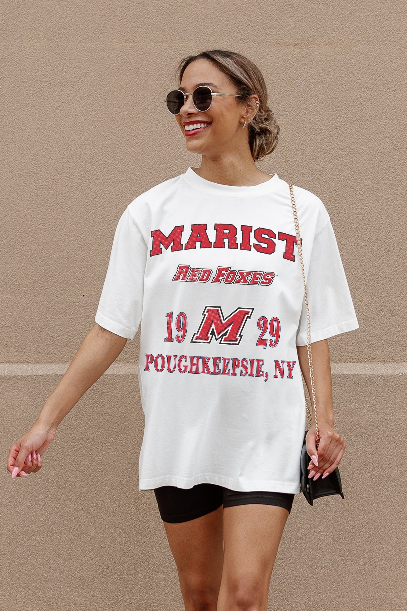 MARIST RED FOXES Unity Oversized Tee - Three Quarter View | Gameday Couture - SOHO