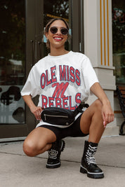 OLE MISS REBELS SHAKEDOWN OVERSIZED CREWNECK TEE