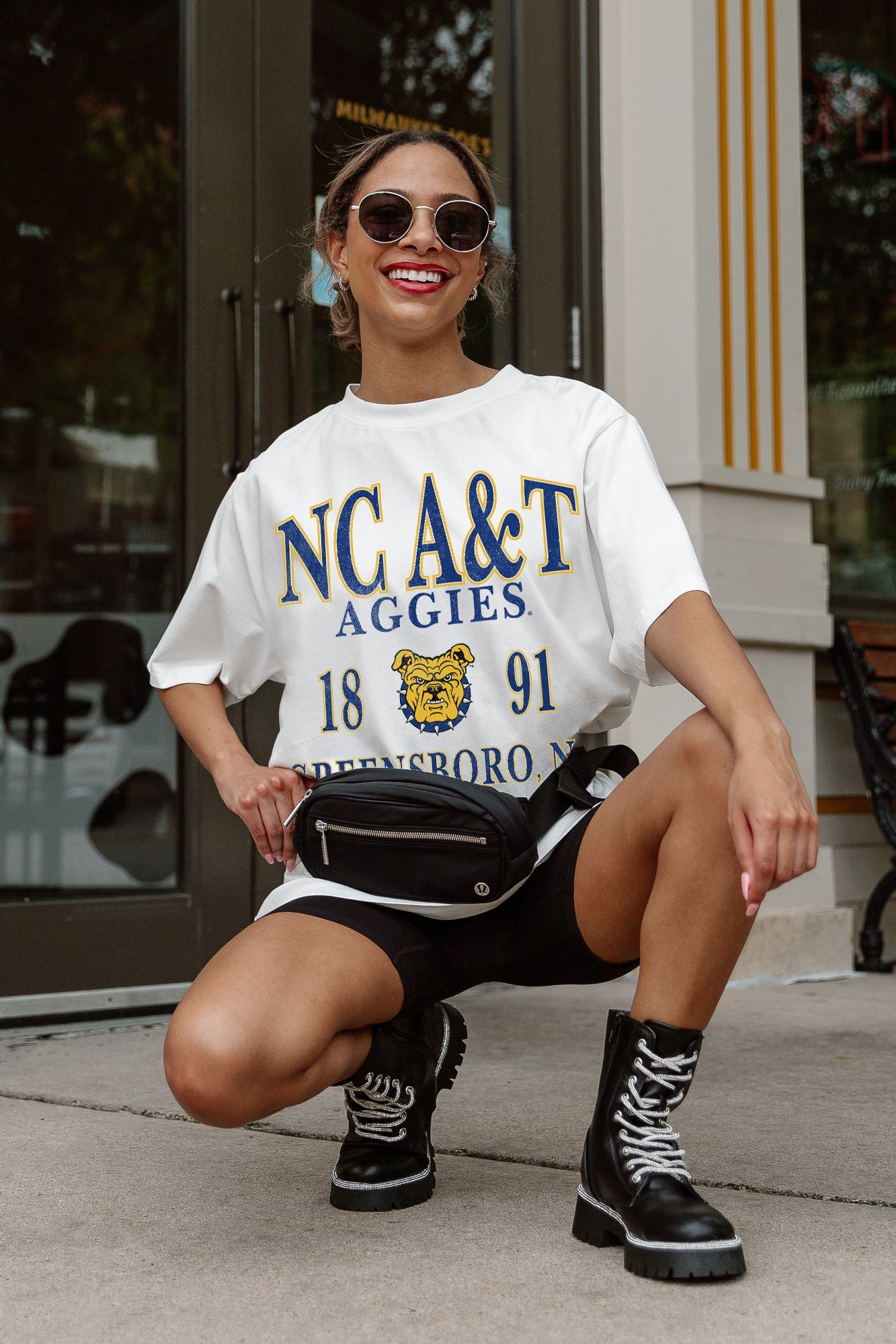 NORTH CAROLINA A&T STATE AGGIES UNITY OVERSIZED CREWNECK TEE