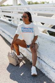 FIREWORKS AND HOT DOGS OVERSIZED VINTAGE WASH TEE