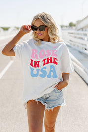ROSE IN THE USA OVERSIZED VINTAGE WASH TEE