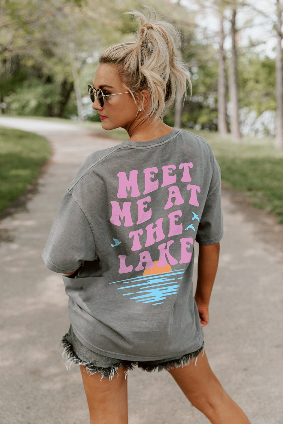 MEET ME AT THE LAKE OVERSIZED VINTAGE WASH TEE