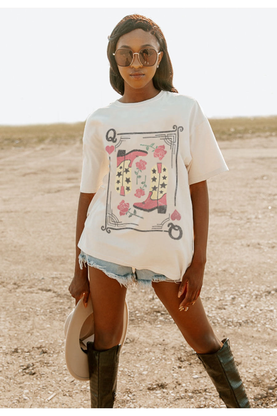 LETS GO GIRLS OVERSIZED VINTAGE WASH TEE