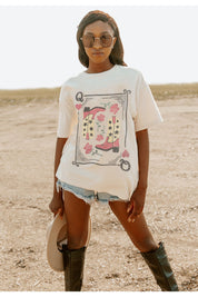 LETS GO GIRLS OVERSIZED VINTAGE WASH TEE