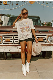 Ivory Wild Wild West Vintage Wash Tee - Front View Western Styling | Gameday Couture - SOHO