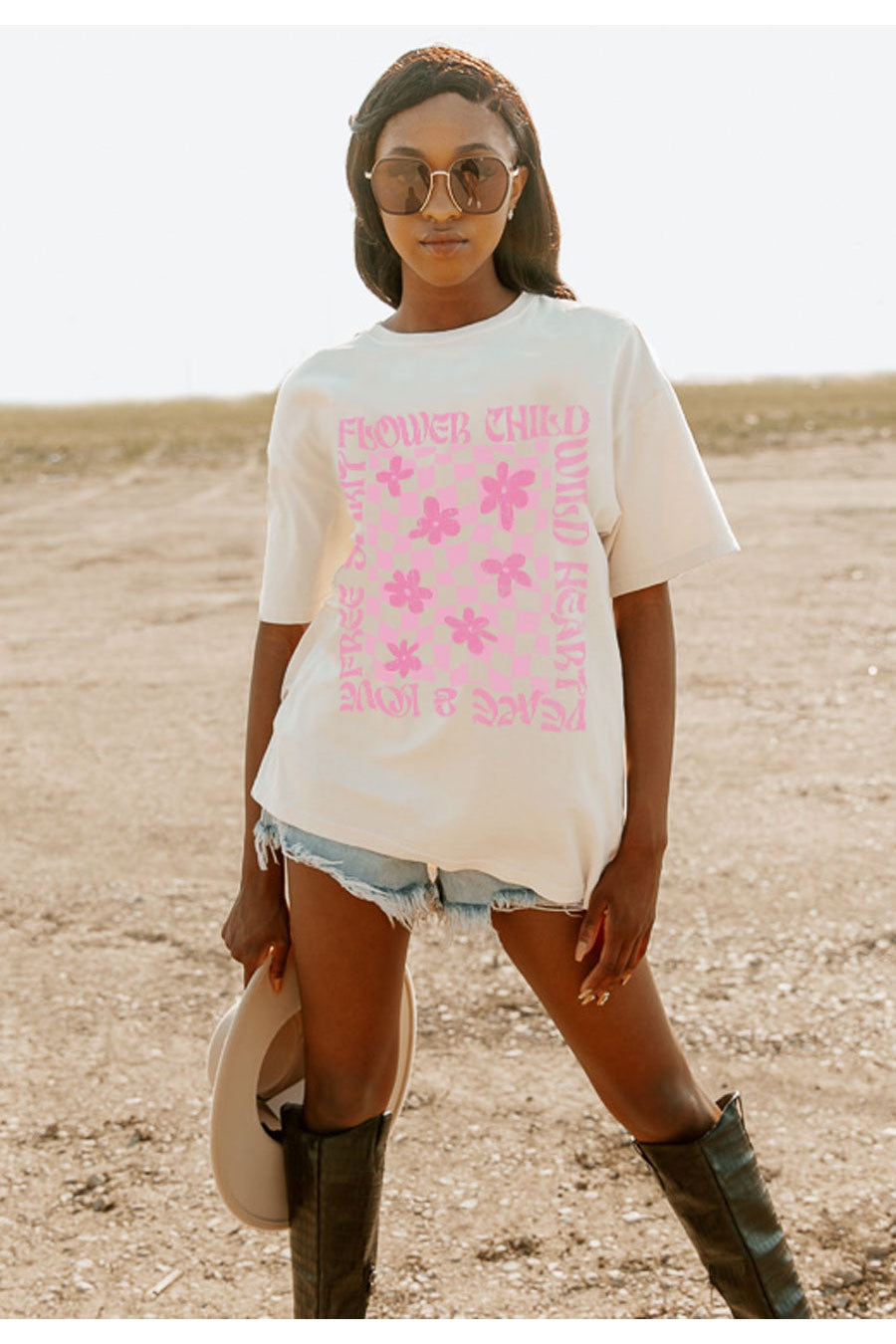 FLOWER POWER OVERSIZED VINTAGE WASH TEE