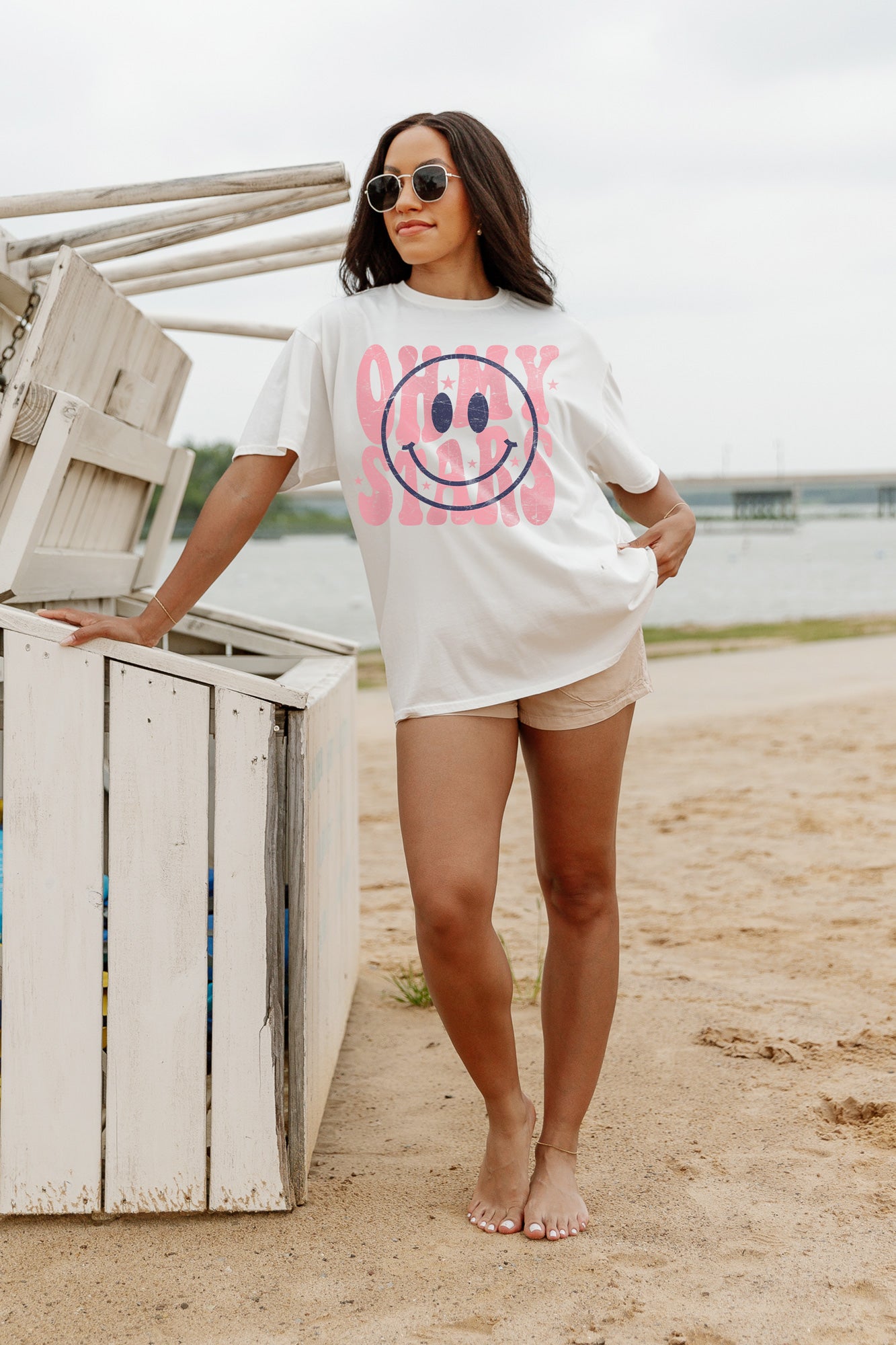 OH MY STARS & SMILES OVERSIZED VINTAGE WASH TEE