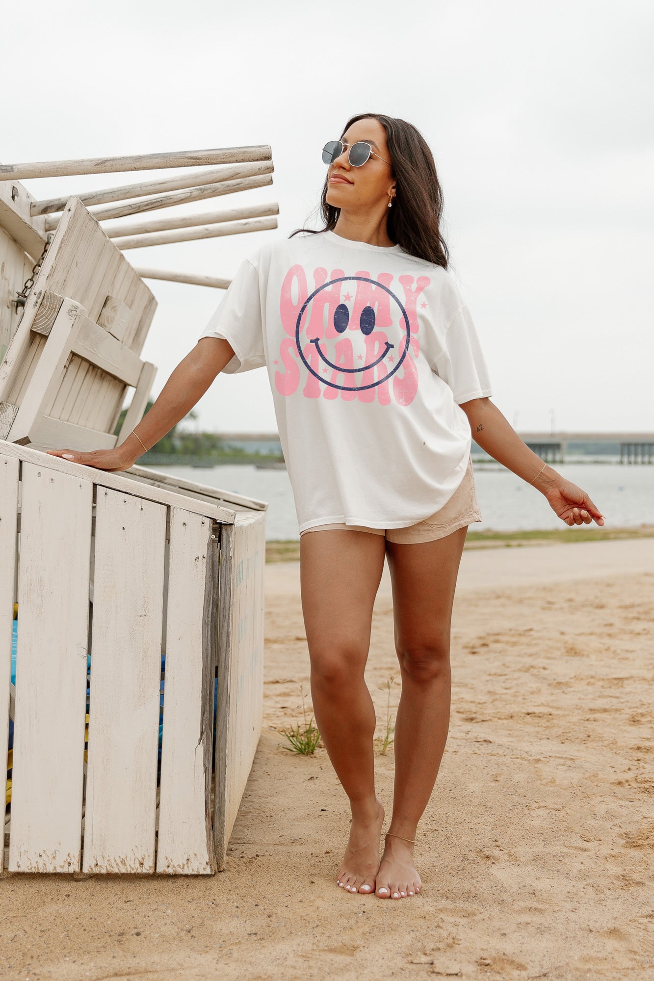 OH MY STARS & SMILES OVERSIZED VINTAGE WASH TEE