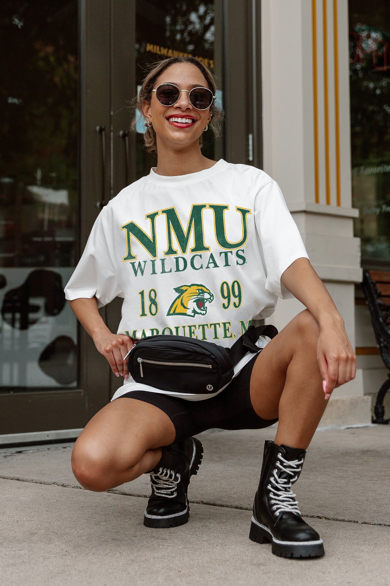 NORTHERN MICHIGAN WILDCATS UNITY OVERSIZED CREWNECK TEE