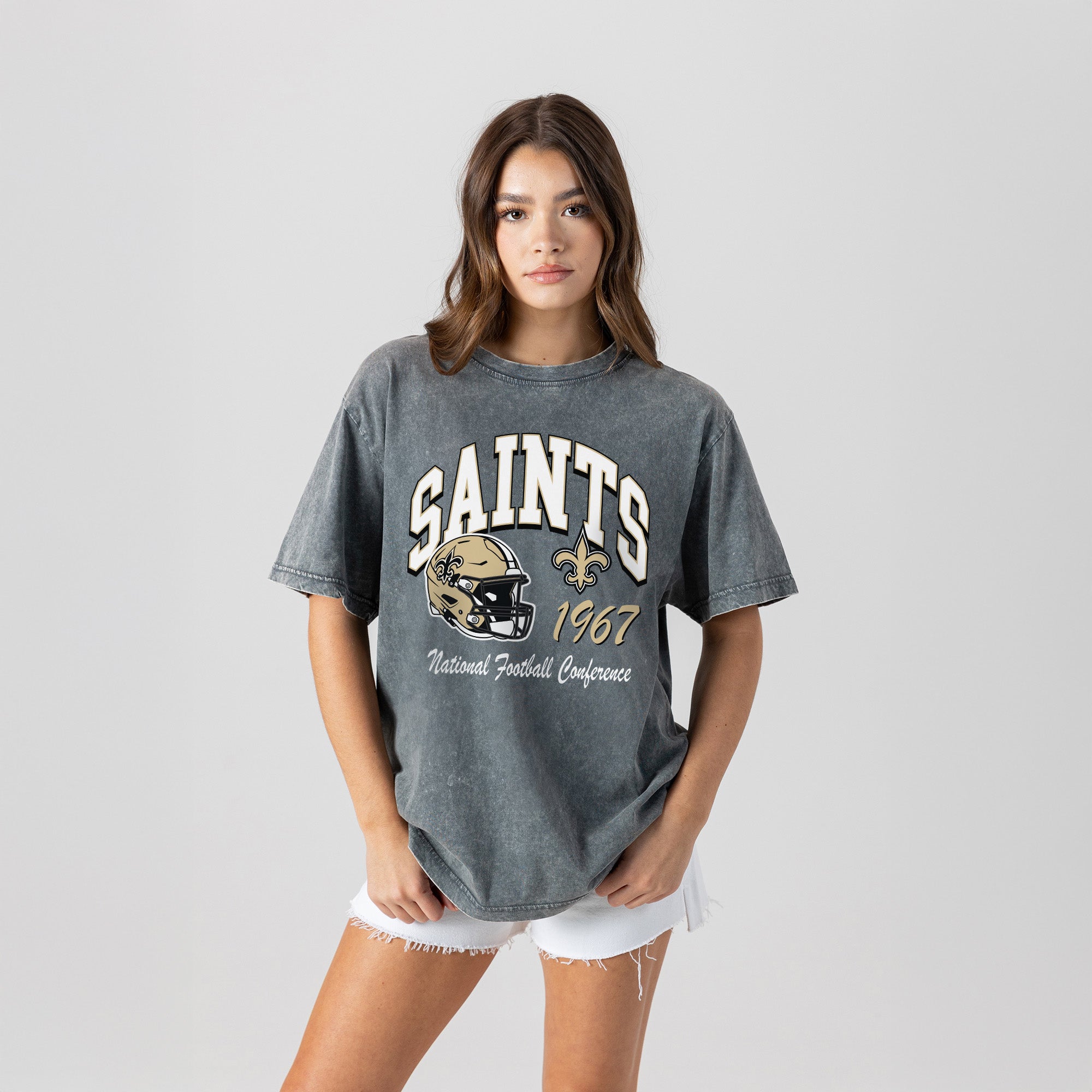 NEW ORLEANS SAINTS CLASSIC MOTION WASHED RELAXED FIT TEE