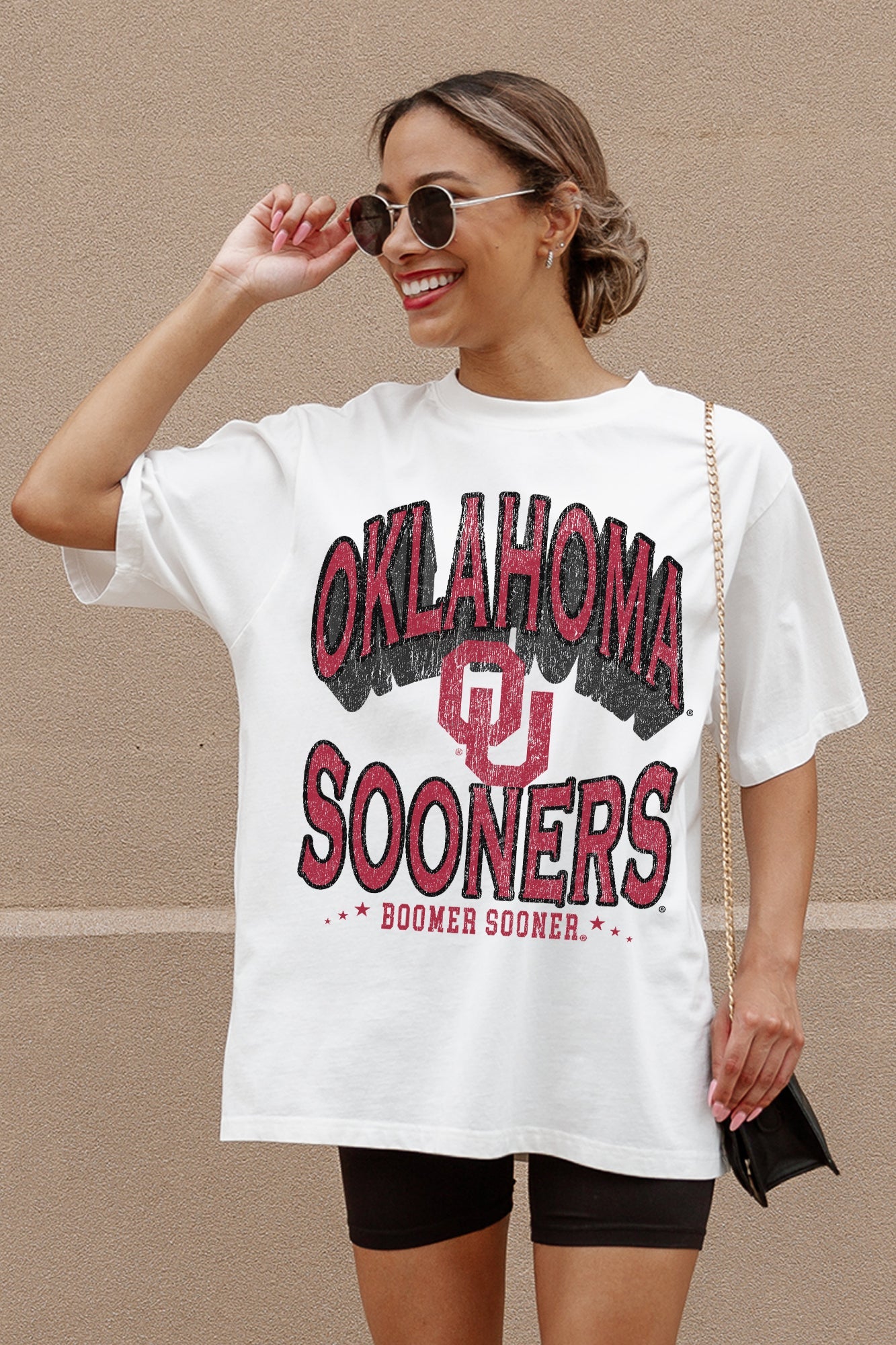 OKLAHOMA SOONERS SHAKEDOWN OVERSIZED CREWNECK TEE