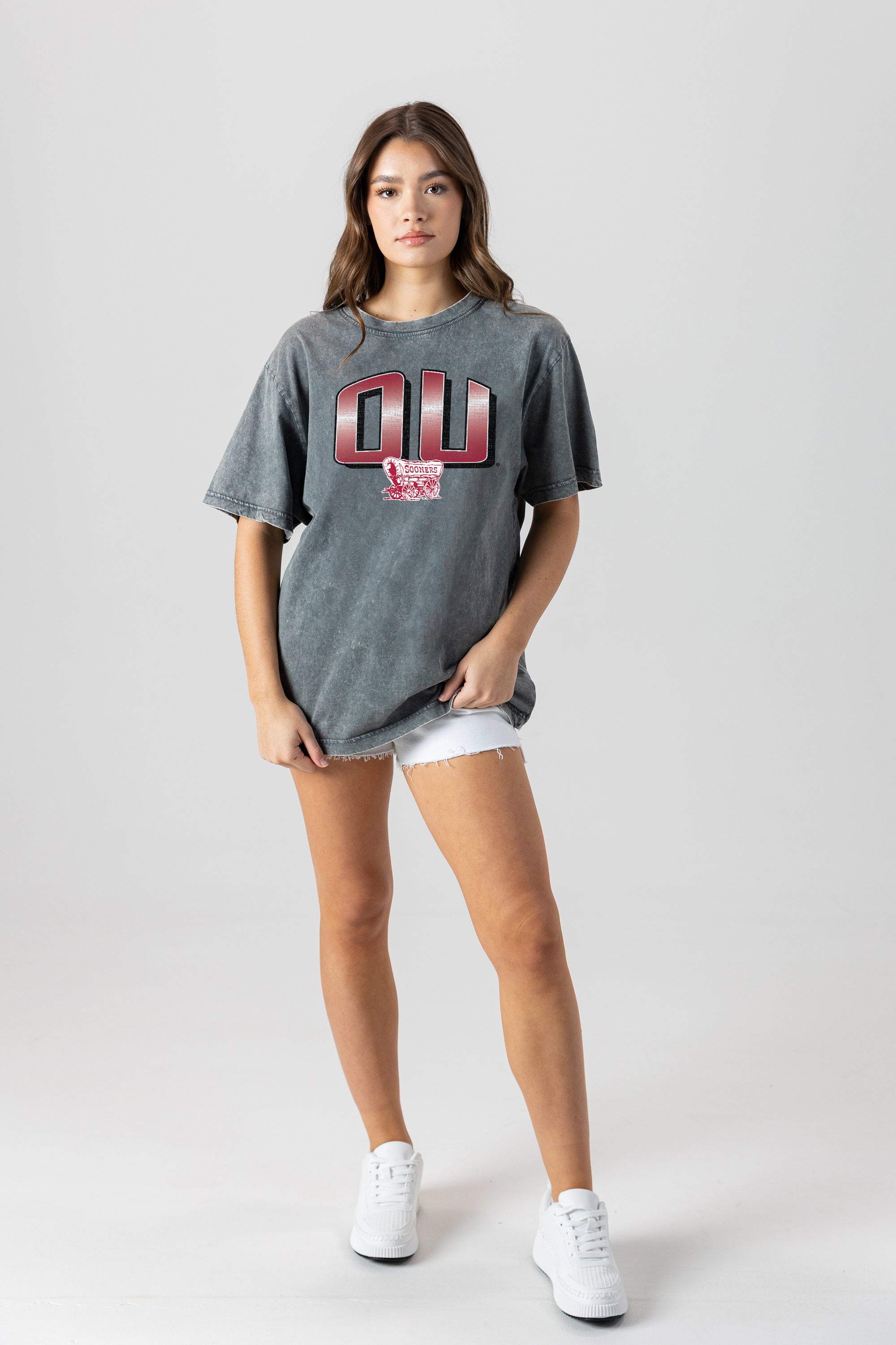 OKLAHOMA SOONERS PEAK PERFORMANCE OVERSIZED CREWNECK TEE