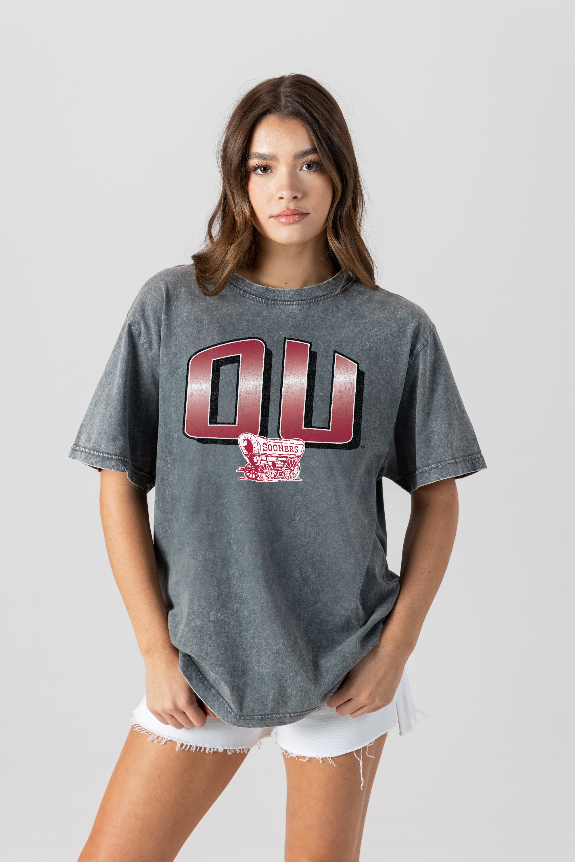 OKLAHOMA SOONERS PEAK PERFORMANCE OVERSIZED CREWNECK TEE
