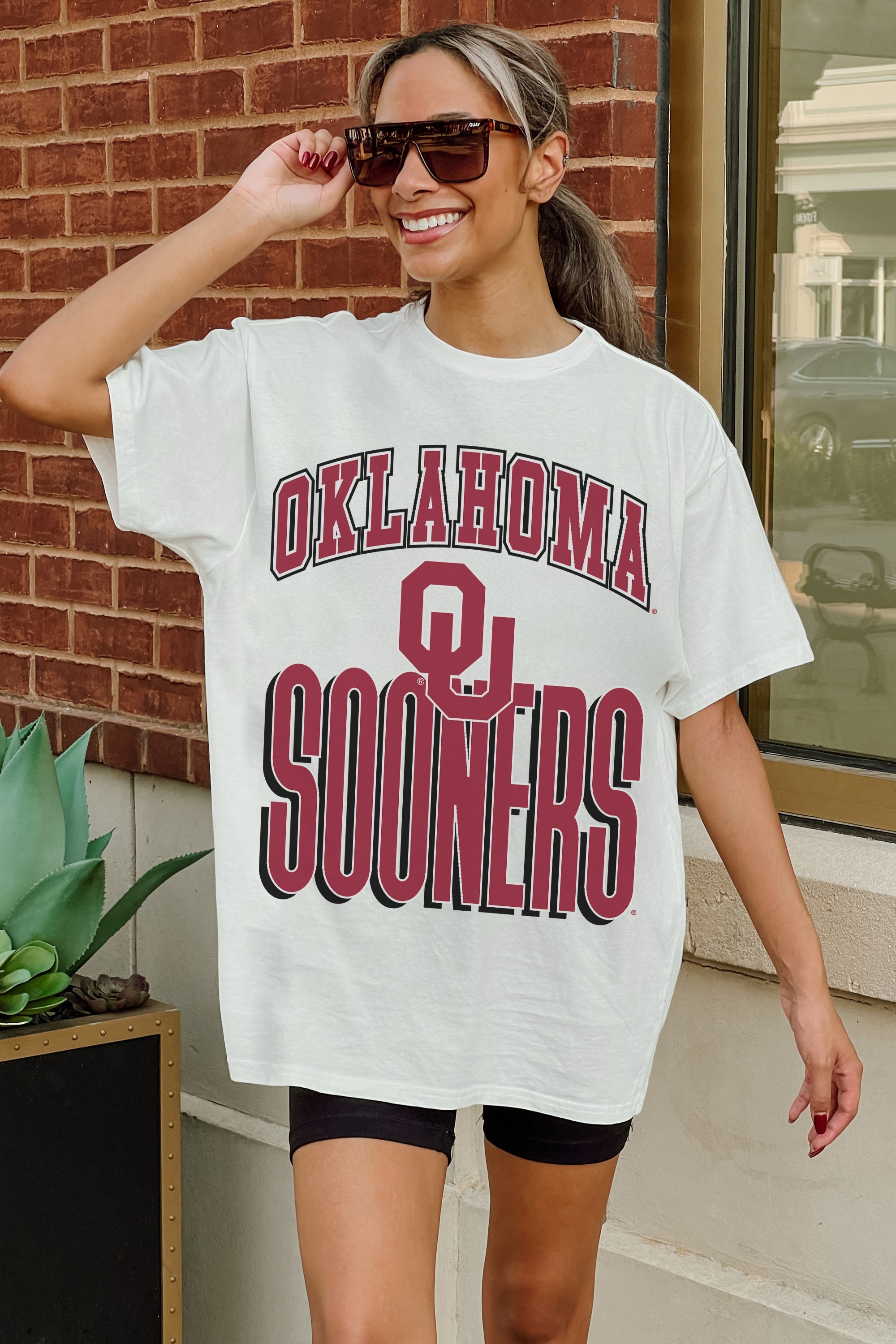 OKLAHOMA SOONERS FIERCE FOCUS WASHED RELAXED FIT TEE