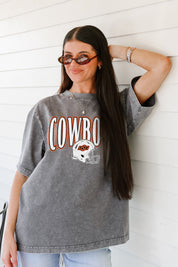 OKLAHOMA STATE COWBOYS PLAYBOOK WIN OVERSIZED CREWNECK TEE