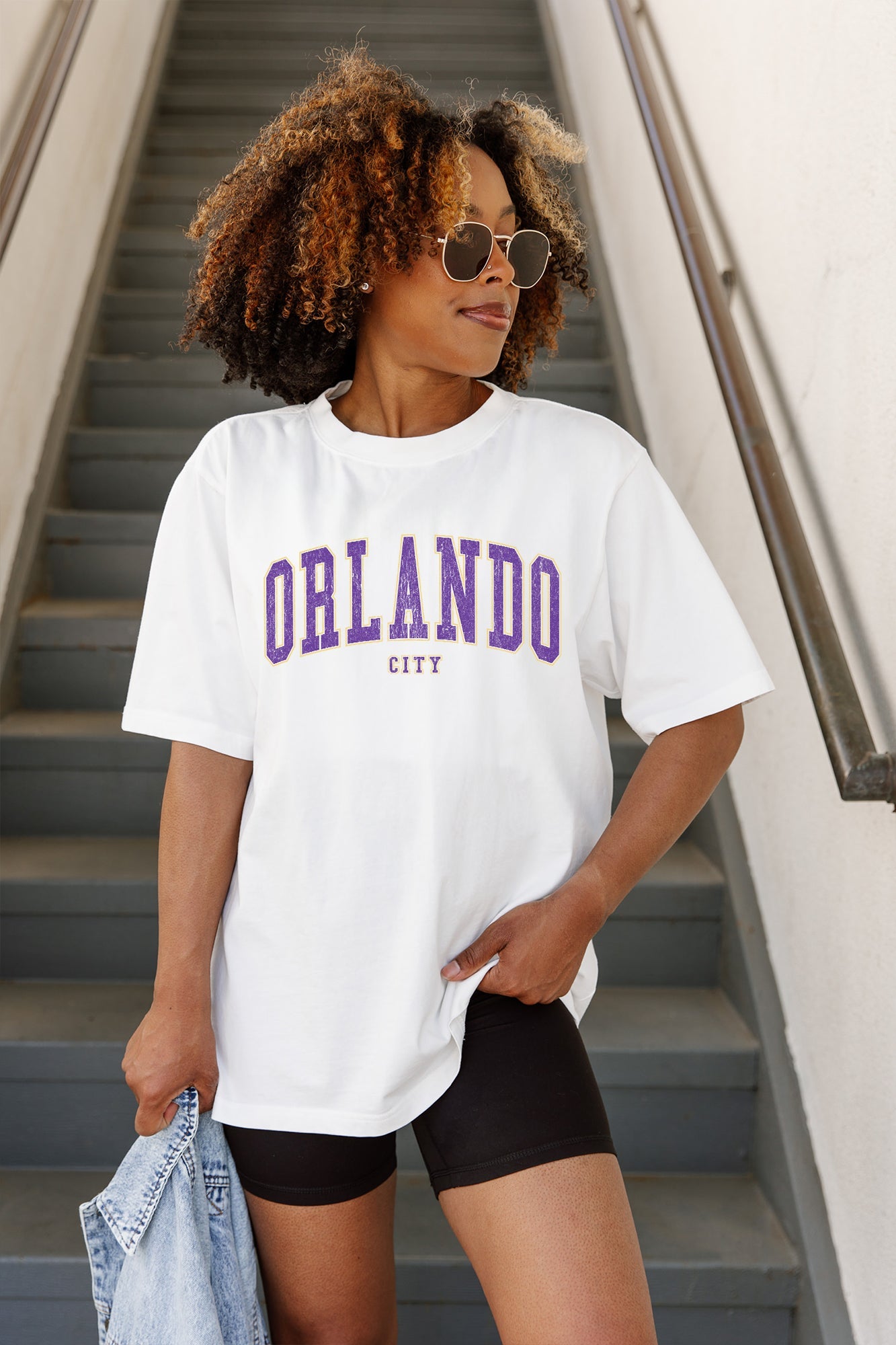 ORLANDO CITY SC GOAL LINE OVERSIZED CREWNECK TEE