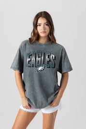 PHILADELPHIA EAGLES PEAK PERFORMANCE OVERSIZED CREWNECK TEE
