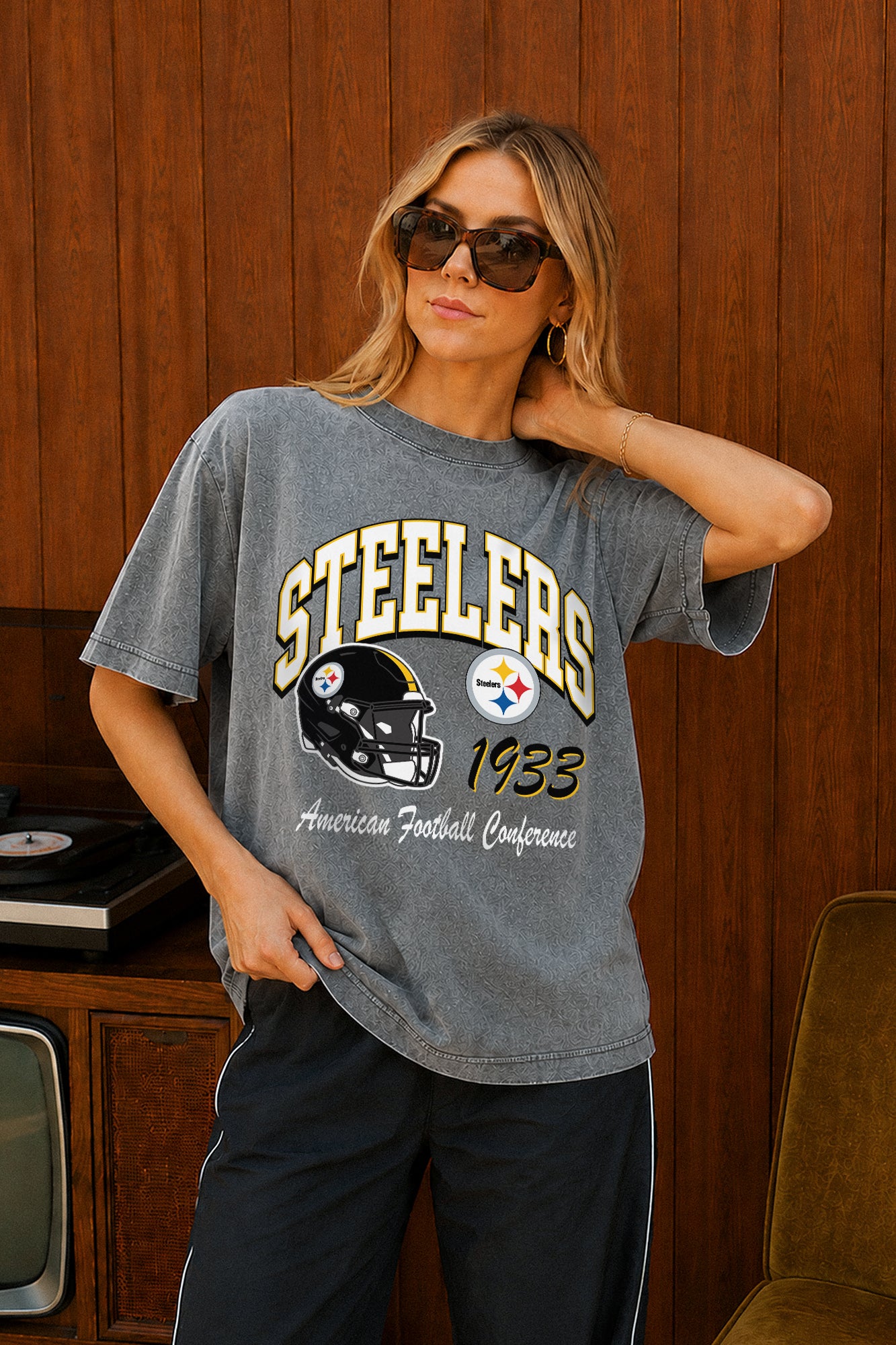 PITTSBURGH STEELERS CLASSIC MOTION WASHED RELAXED FIT TEE