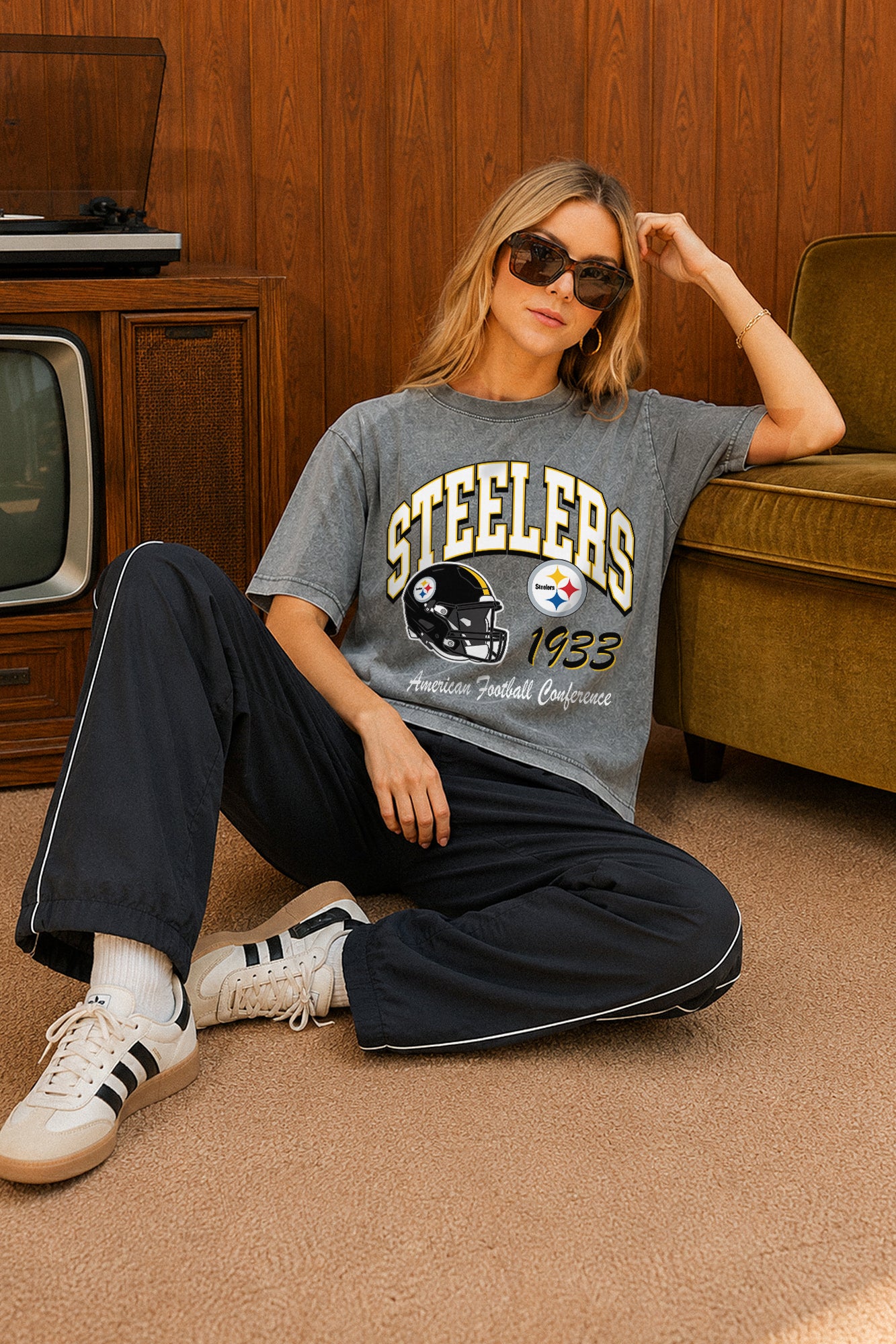 PITTSBURGH STEELERS CLASSIC MOTION WASHED RELAXED FIT TEE