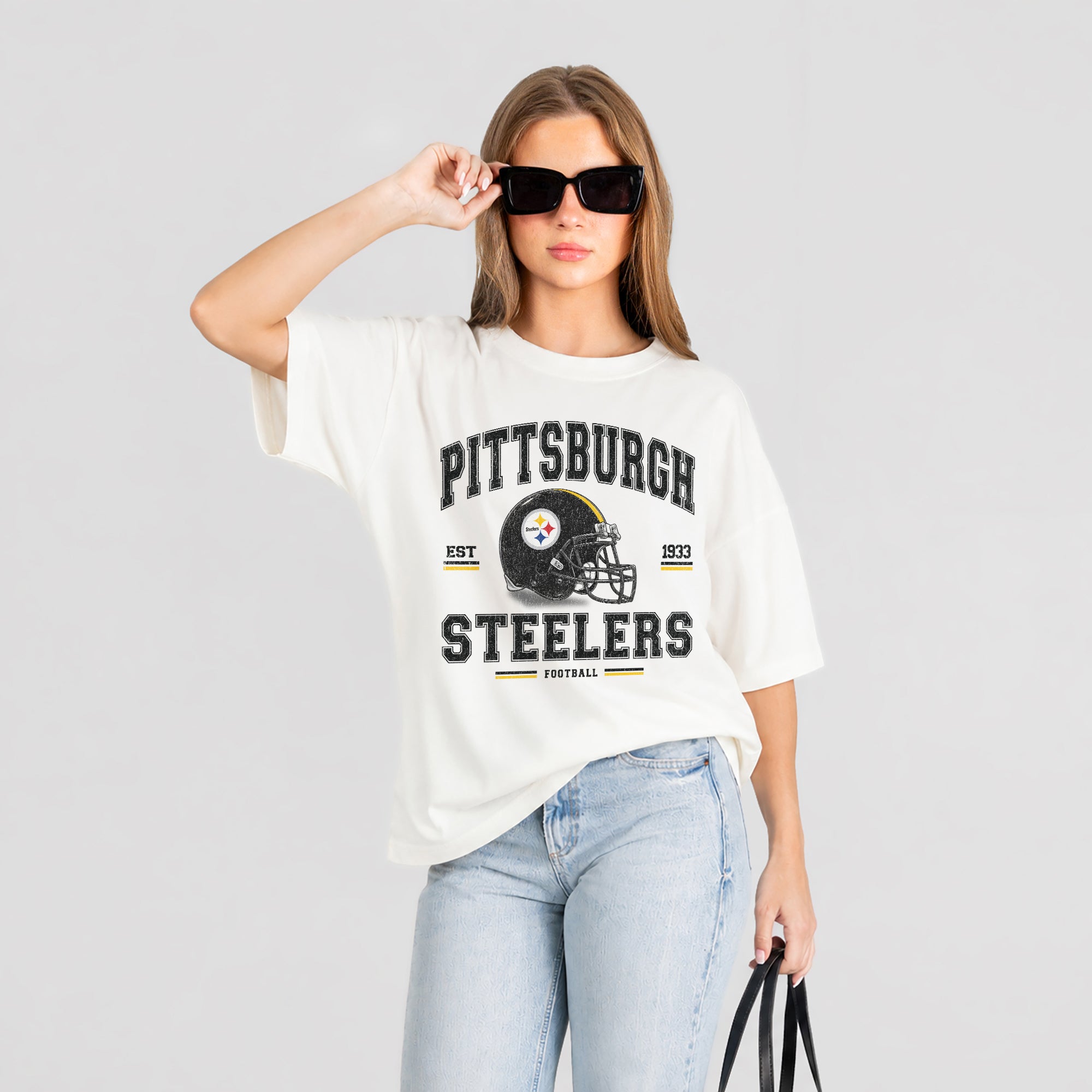PITTSBURGH STEELERS PLAY TO WIN WASHED RELAXED FIT TEE
