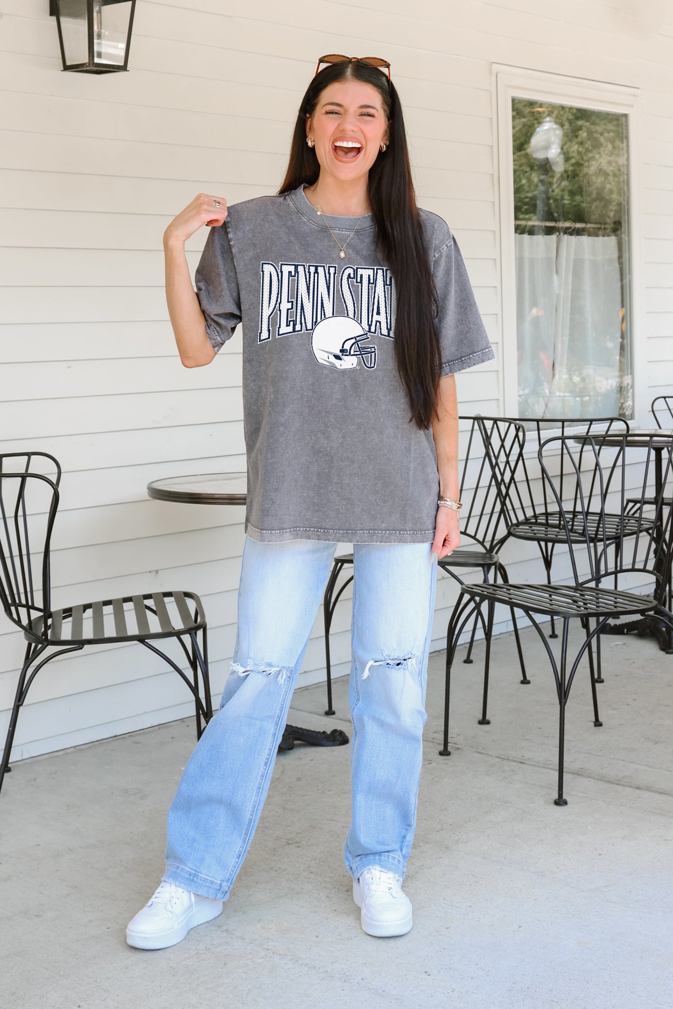 PENN STATE NITTANY LIONS PLAYBOOK WIN OVERSIZED CREWNECK TEE