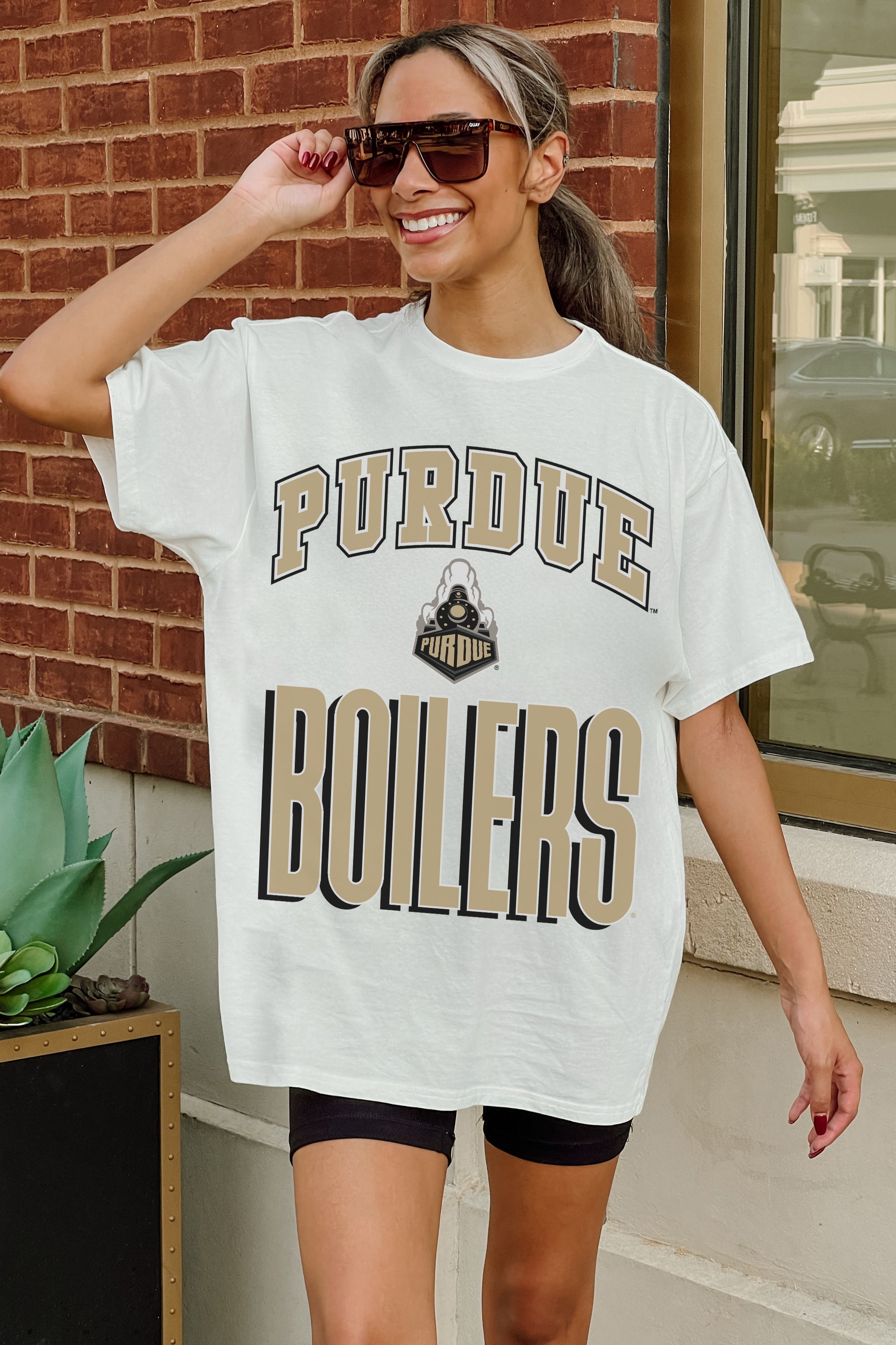 PURDUE BOILERMAKERS FIERCE FOCUS WASHED RELAXED FIT TEE